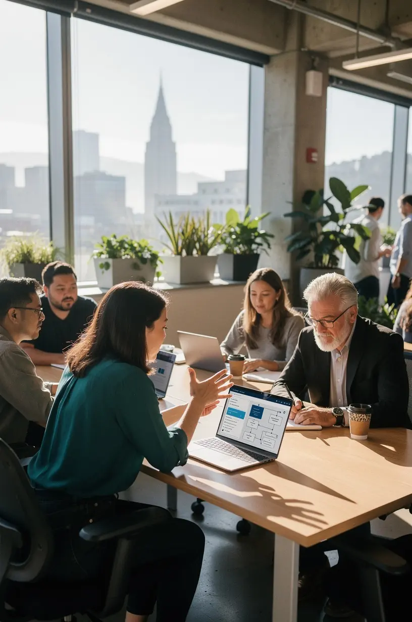 Diagram showing the integration of multiple automation tools to streamline business processes.